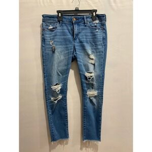 Abercrombie Fitch Harper Super Skinny Distressed Jeans Women Size 28